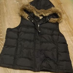 Faux Fur Lined Hoodie Puffer Vest